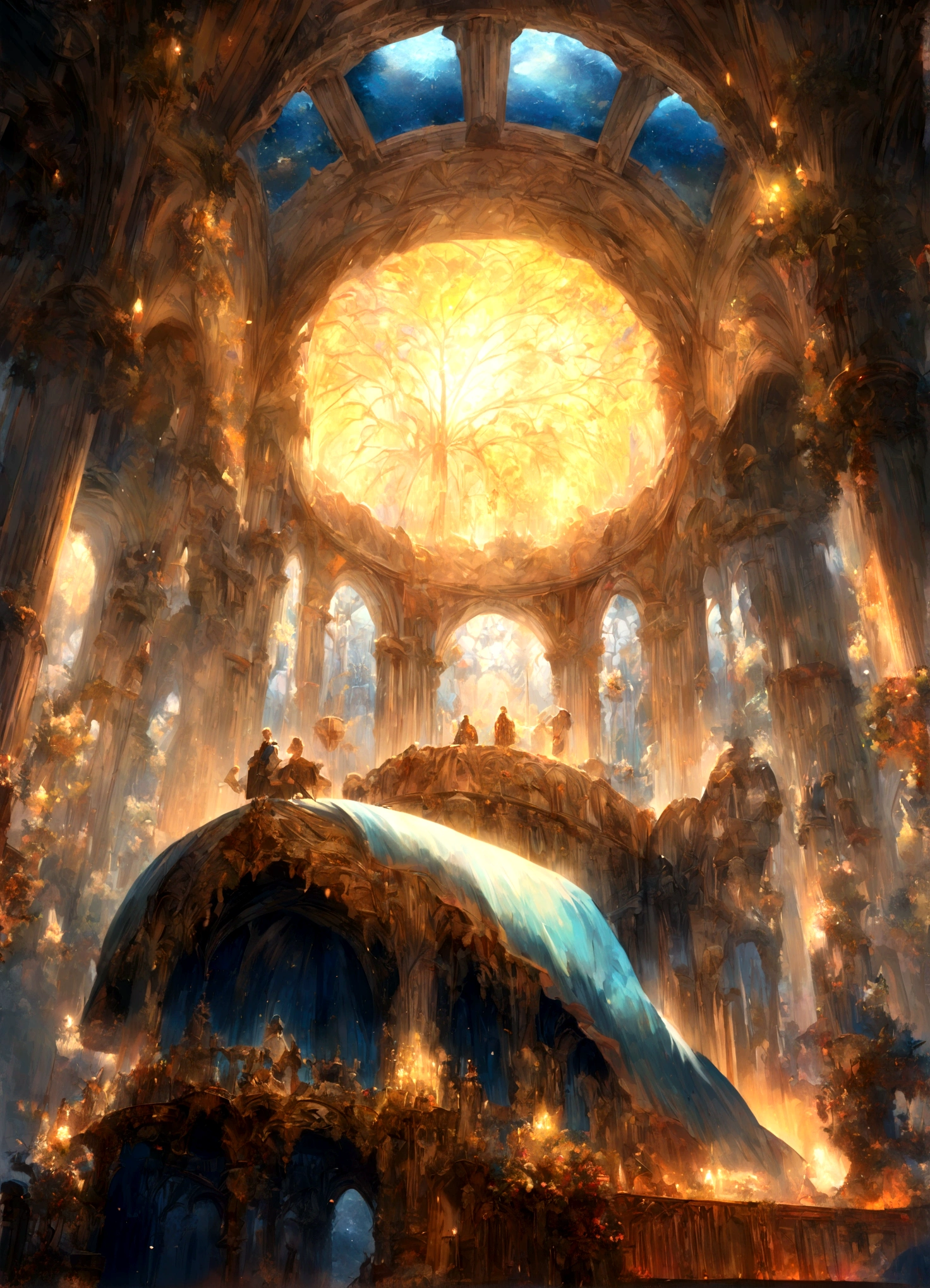 (masterpiece, best quality, high resolution, highly detailed, depth of filed, HDR:1.2), ((Cair Paravel, majestic, grand architecture, Narnia)). A mesmerizing fantasy with enchanting elements blending seamlessly, fantastical landscapes, vibrant colors, enchanted, warm atmosphere, beautiful, extremely detailed, intricate, delicate, serene fantasy, cinematic lighting, 8k, high quality