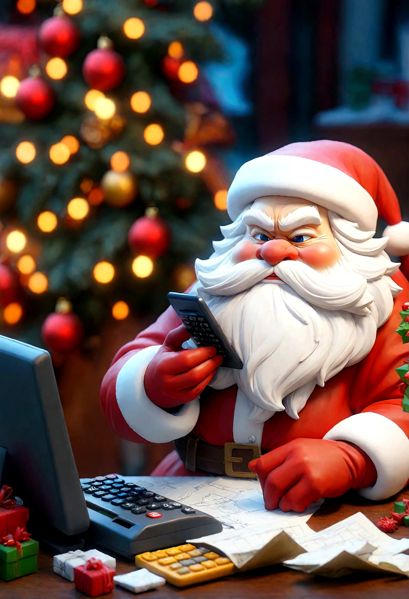 xmass santa working in calculator