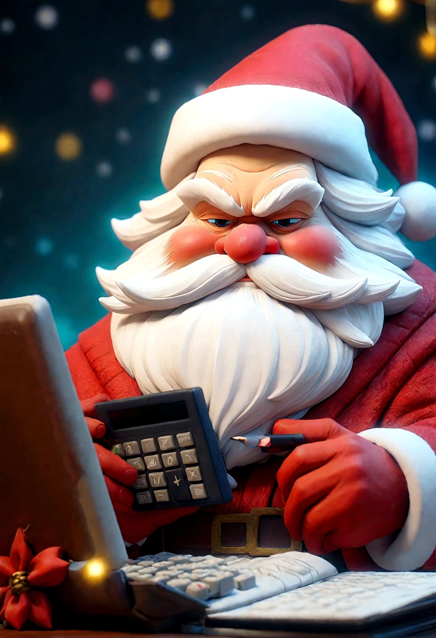 xmass santa working in calculator