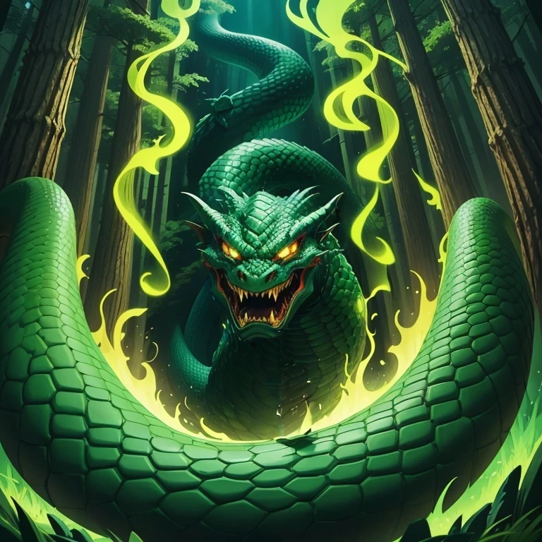 Viper face, Dragon face, sharp fangs, big monster imoogi,