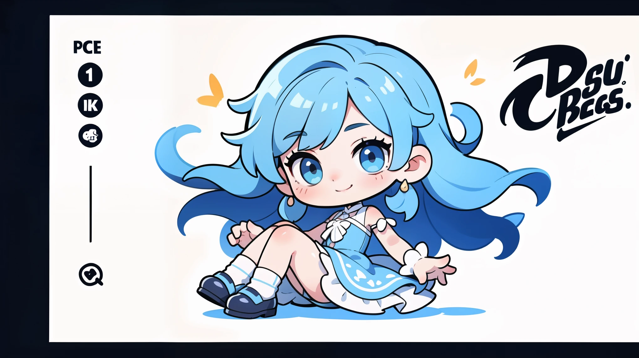 girl, best quality, masterpiece, Ultra-high resolution, 8K, (skirt,Small leather shoes), shojo Comic style, , soft line art, Digital enhancement, girl漫画风格, Girls comics core, (Long hair with a ball)))),  soft drawing, Beautiful blue hair highlights, Bangs，Clear eyes, ((Smile)), ((dress)),Ultra-detailed digital animation art, The face is clearly depicted, Super detailed girl comic character art, Clear facial features, Comic style, Top quality colors, You can see the angle of the feet, Pretty and beautiful: 1.5, high quality:1.3（cute）（Hands behind back）