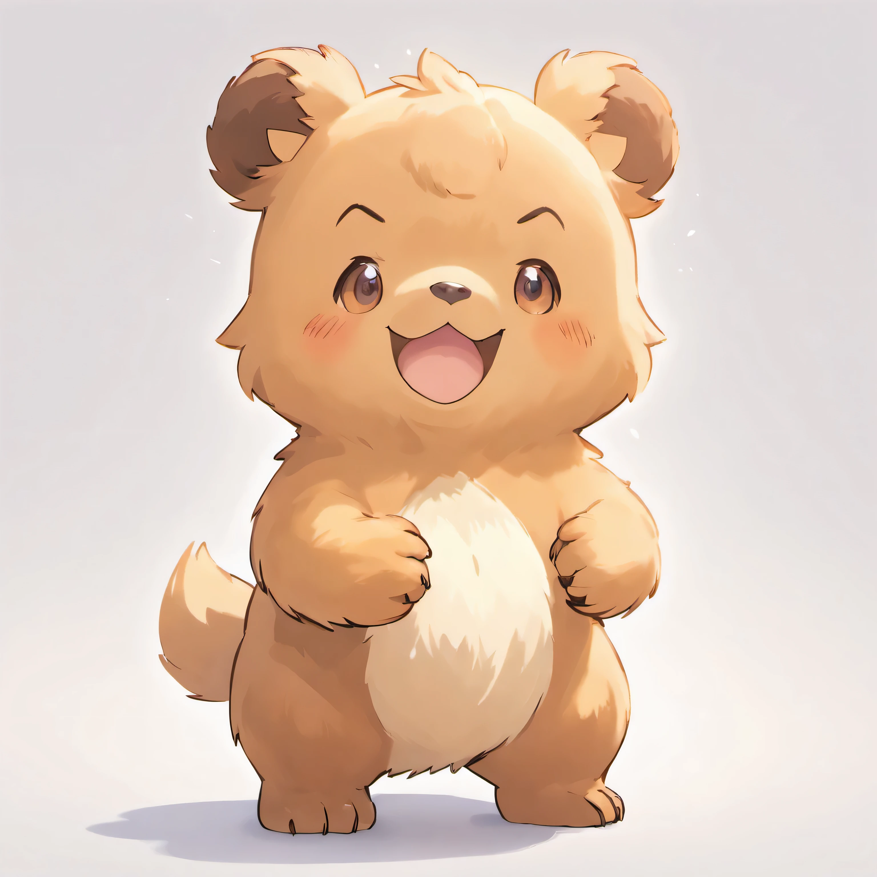 a cute bear cub standing on a white background, detailed fur texture, cute facial expression, adorable pose, photorealistic, 4k, high quality, intricate details, cinematic lighting, soft ambient lighting, magical, fantasy, whimsical