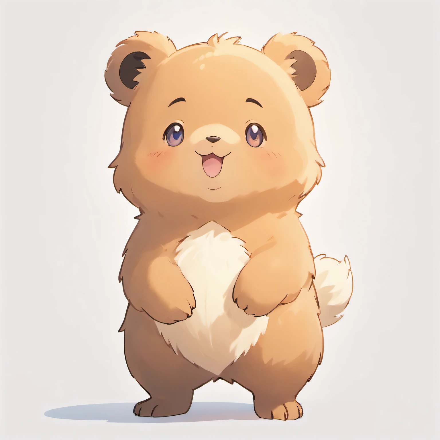 a cute bear cub standing on a white background, detailed fur texture, cute facial expression, adorable pose, photorealistic, 4k, high quality, intricate details, cinematic lighting, soft ambient lighting, magical, fantasy, whimsical