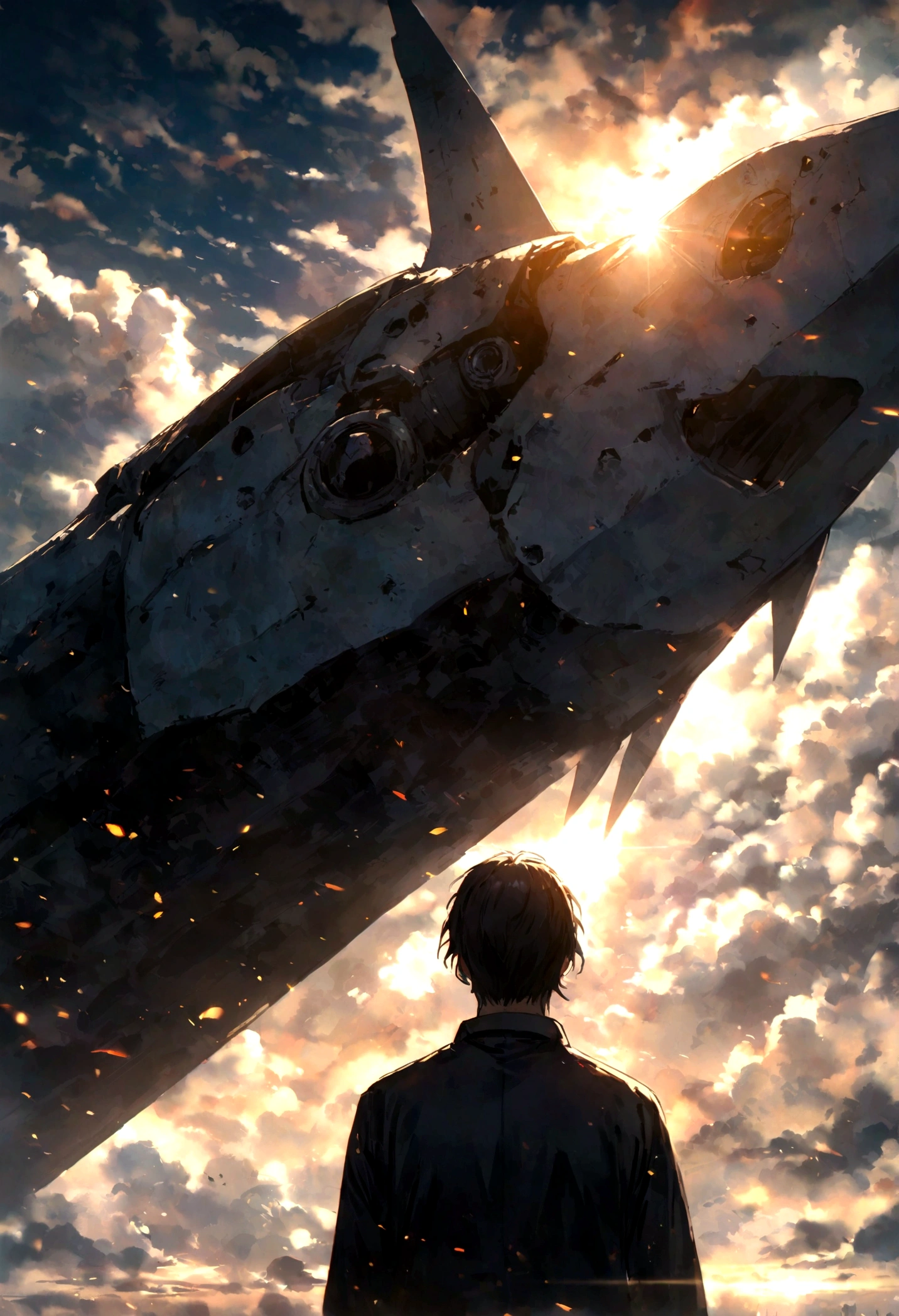 adult man waiting clouds sun sky loneliness freedom