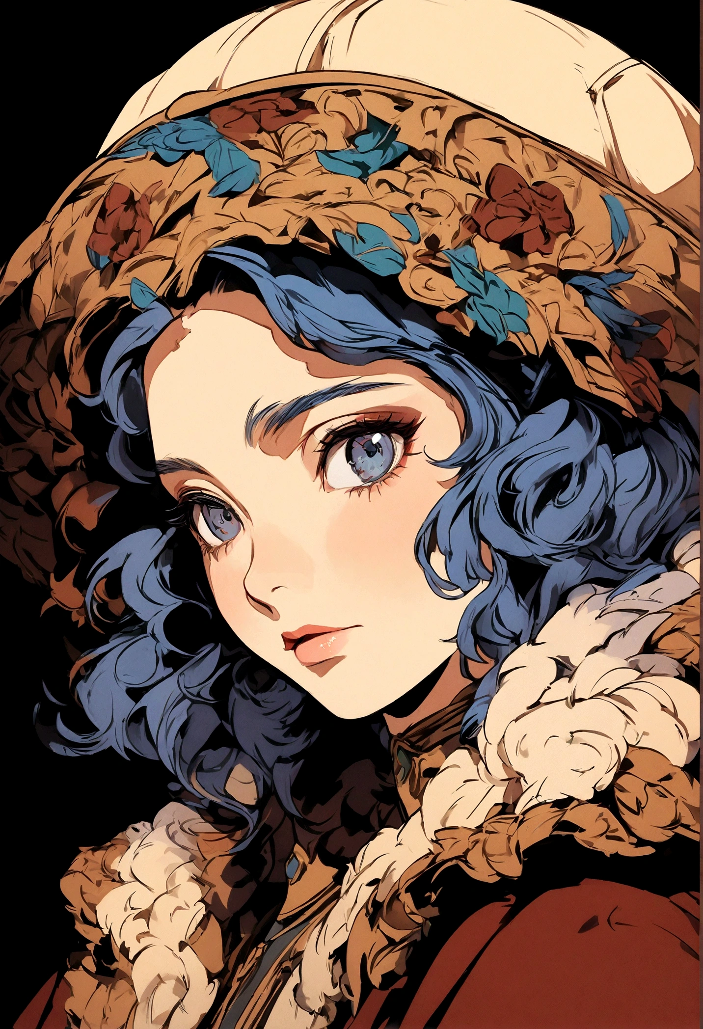Close-up of a woman in a hat and dress, Digital illustration style, Digital Illustration Portrait, Trends in Artstration, in the art style of bowater, detailed portrait of anime girl, digital anime illustration, Painted in the style of Artgerm, Portrait of Martin Ansin, Detailed pictorial portrait, Digital Illustration -, artgerm. High Detail