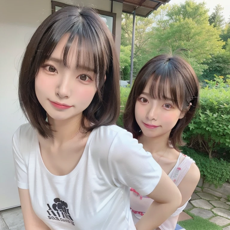 quality, 超Realistic, (Realistic:1.3)、最高quality、超A high resolution、SLR、Instagram、Very delicate、Look at the viewers、Japan 1 Female(Black-haired、short hair、black eye、16 years old、huge 、Delicate body、cute、Adorable、A kind smile)、Japanese company employee(White T-shirt、Tight shirt)、sunlight、Free pose、Bust up shot、Emphasize the chest