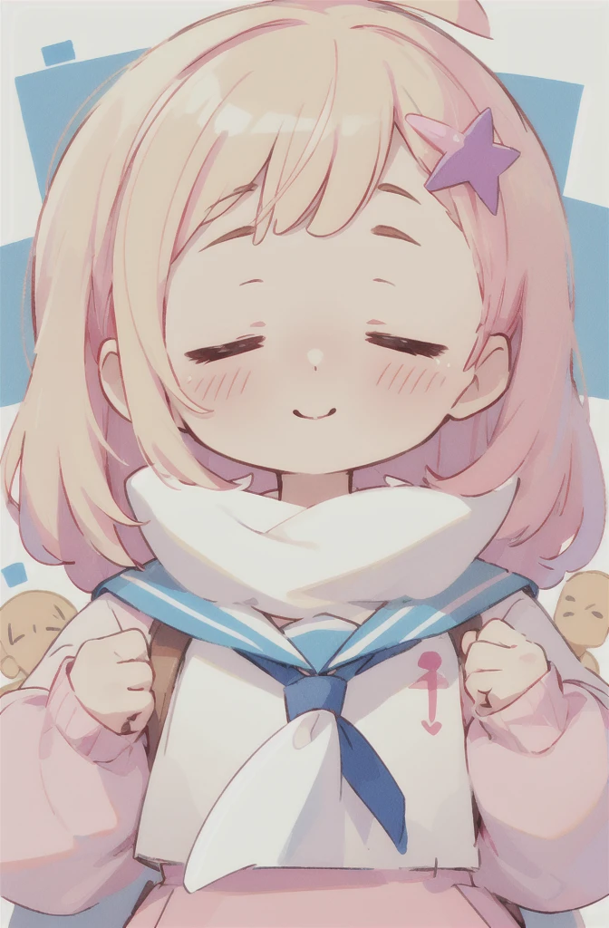  zPDXL2, score_9, score_8_up, score_7_up, score_6_up, score_5_up, score_4_up, (2girls:1.2), multiple girls, 1girl white fabric skin pink hair closed eyes sailor dress ((((no nose)))) BREAK , 1girl white fabric skin blonde hair pink hoodie smile , chibi