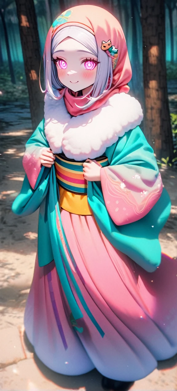 , change, Fluffy outfit ,
1 Girl, kimono, Glowing eyes, , Full Body Love, hijab,muslimah outfit,
Kawaiitech, Soft colors, Kawaii, Lovely colors,happy face, forest