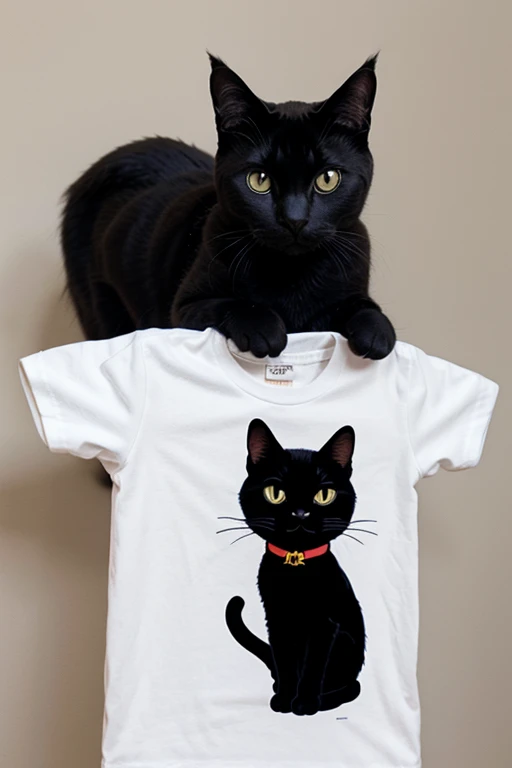 black cat plotting shirt design