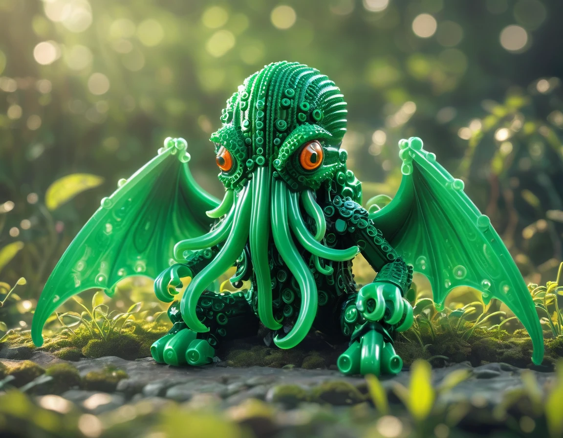 best quality, very good, 16K, ridiculous, Extremely detailed, Lovely(((Cthulhu:1.3)))，Made of translucent Lego bricks, Background grassland（（A masterpiece full of fantasy elements）））， （（best quality））， （（Intricate details））（8k）