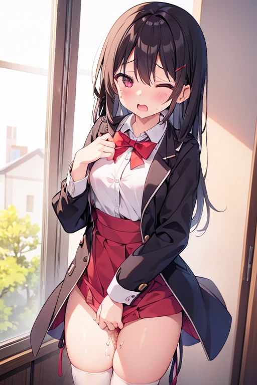 girl、、Private Server、Clothes falling apart、masturbation behavior、Touching the pussy、Squirting、sexual excitement、Red face、Sigh、Close your eyes