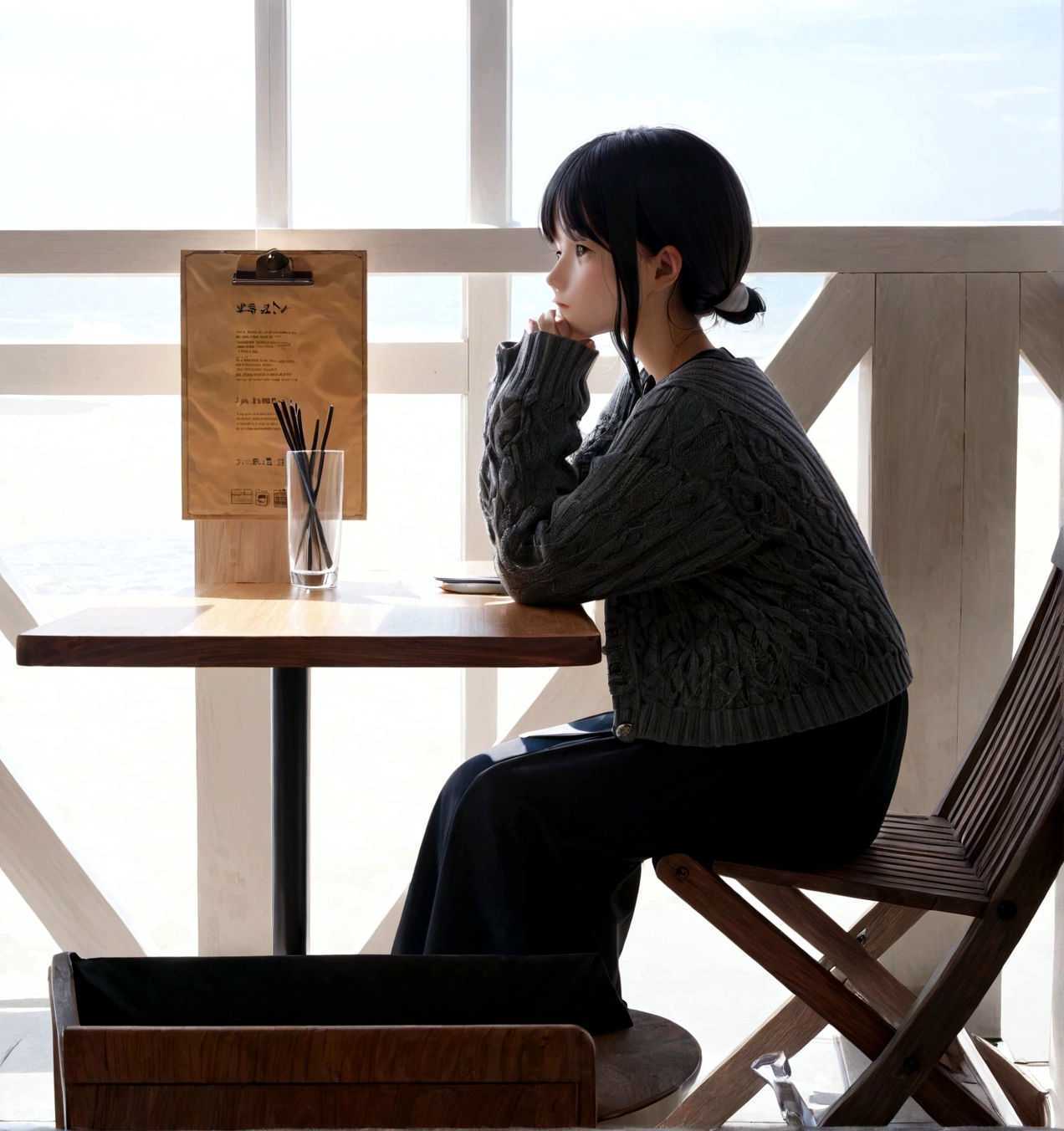 White Hair、there is a woman Sitting at the tableいる with a laptop, Sitting alone in a café, sitting in a cafe alone, Sitting at the tableいる, Sitting at the tableいる, sitting in a cafe, standing in a restaurant, Sitting at the table, Sitting on a wooden chair, Sitting at the tableいる, taken with a pentax k1000