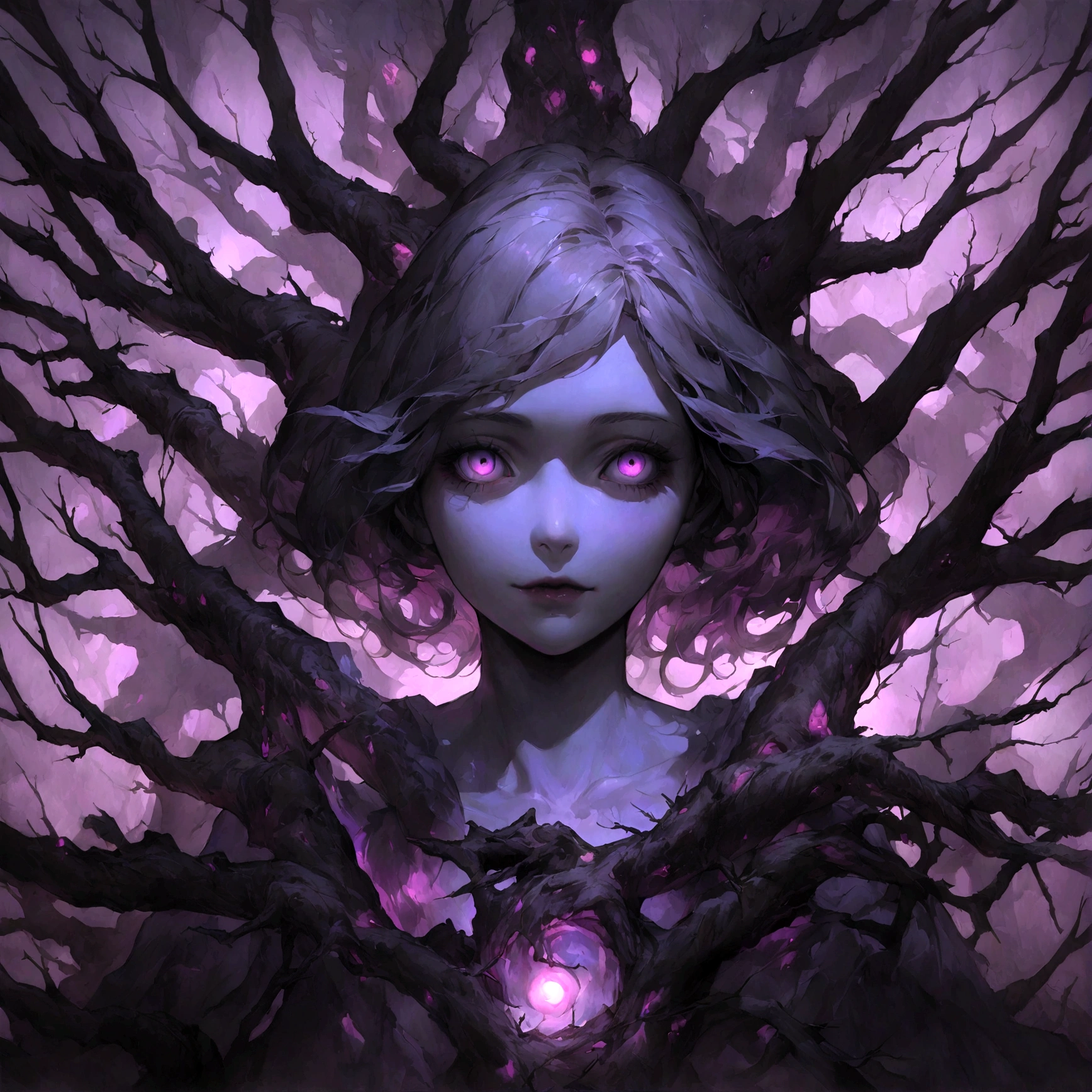 "(best quality, highres, ultra-detailed), The goddess casting mystical glowing spells in a haunted forest, orange and purple hues, portraits, vivid colors, extreme detail description, sharp focus, physically-based rendering, studio lighting, horror, witch, magical, eerie atmosphere, swirling fog, ethereal glow, ancient trees, twisted branches, moonlit sky, mysterious shadows, spellbinding, enchanting, hauntingly beautiful"
