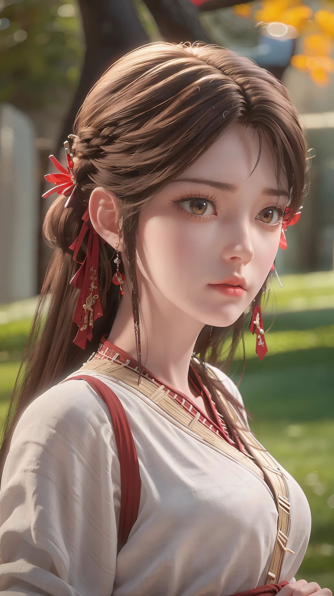 a beautiful young asian woman wearing a white dress, standing on a wooden floor, graceful pose, serene expression, flawless skin, long eyelashes, detailed eyes and lips, delicate facial features, cinematic lighting, natural sunlight, warm color tones, soft focus, high quality, hyper detailed, photorealistic, studio lighting, extremely detailed, 8k, masterpiece, portrait, beautiful asian girl