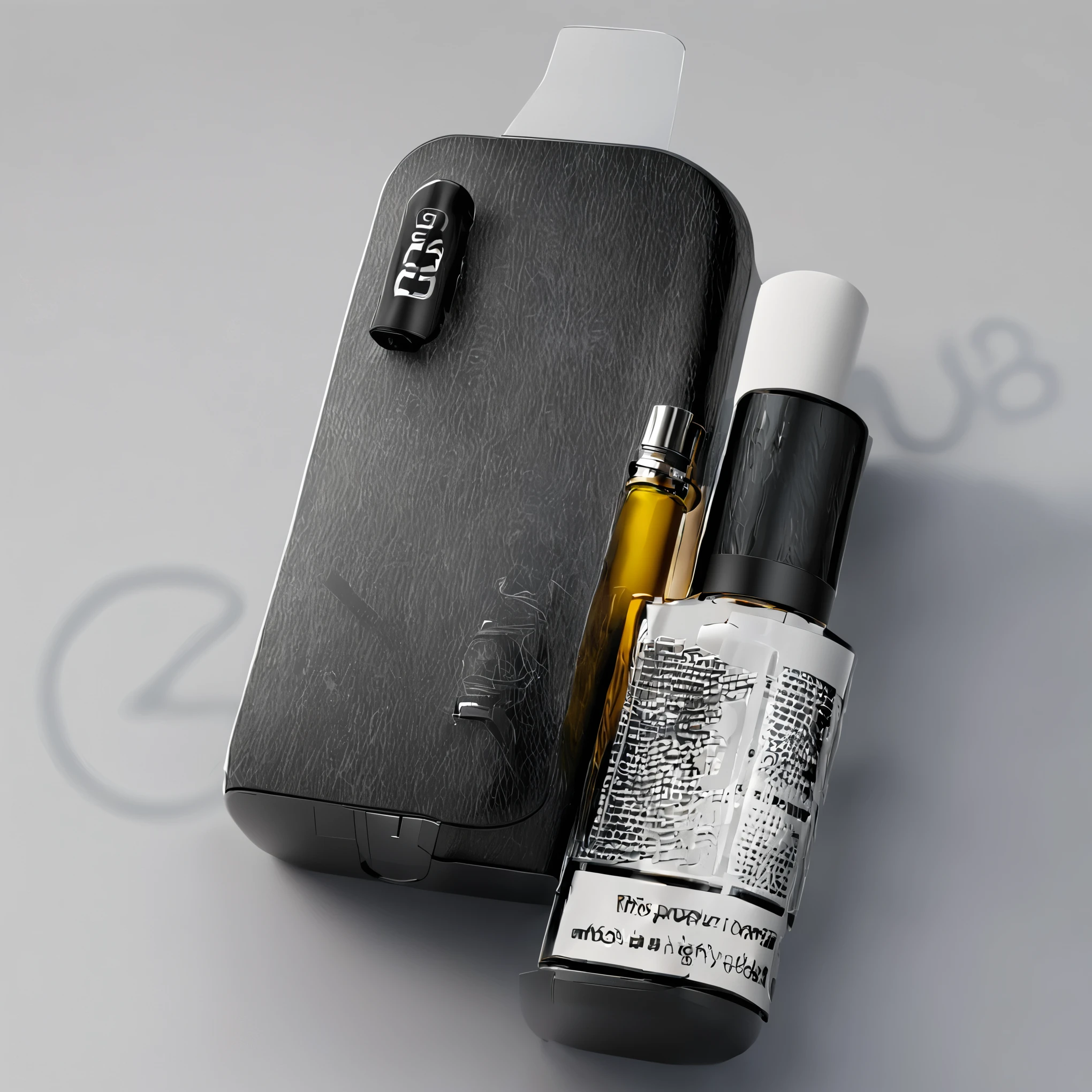 an e-cigarette,curve,box shape,round,curve,3d render,4k