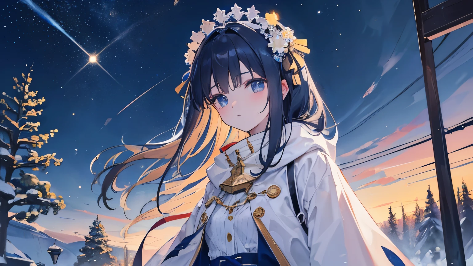 ((highest quality)), ((masterpiece)), (detailed),Silent Night Sky
