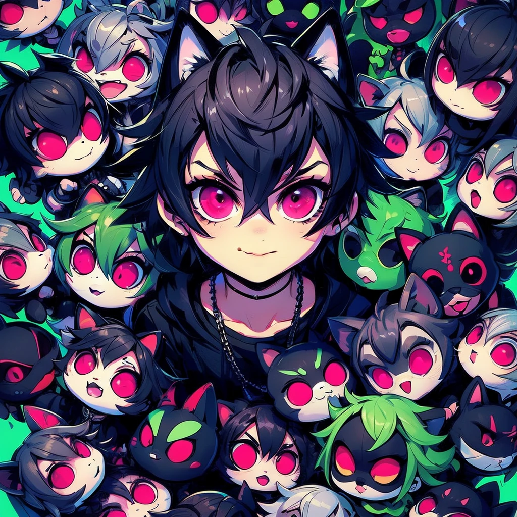 a woman sitting on top of a box next to a cat, artstyle : ilya kuvshinov, shiny colorful, sexy girl wearing shorts, black jeans, medibang, characters merged, anime like