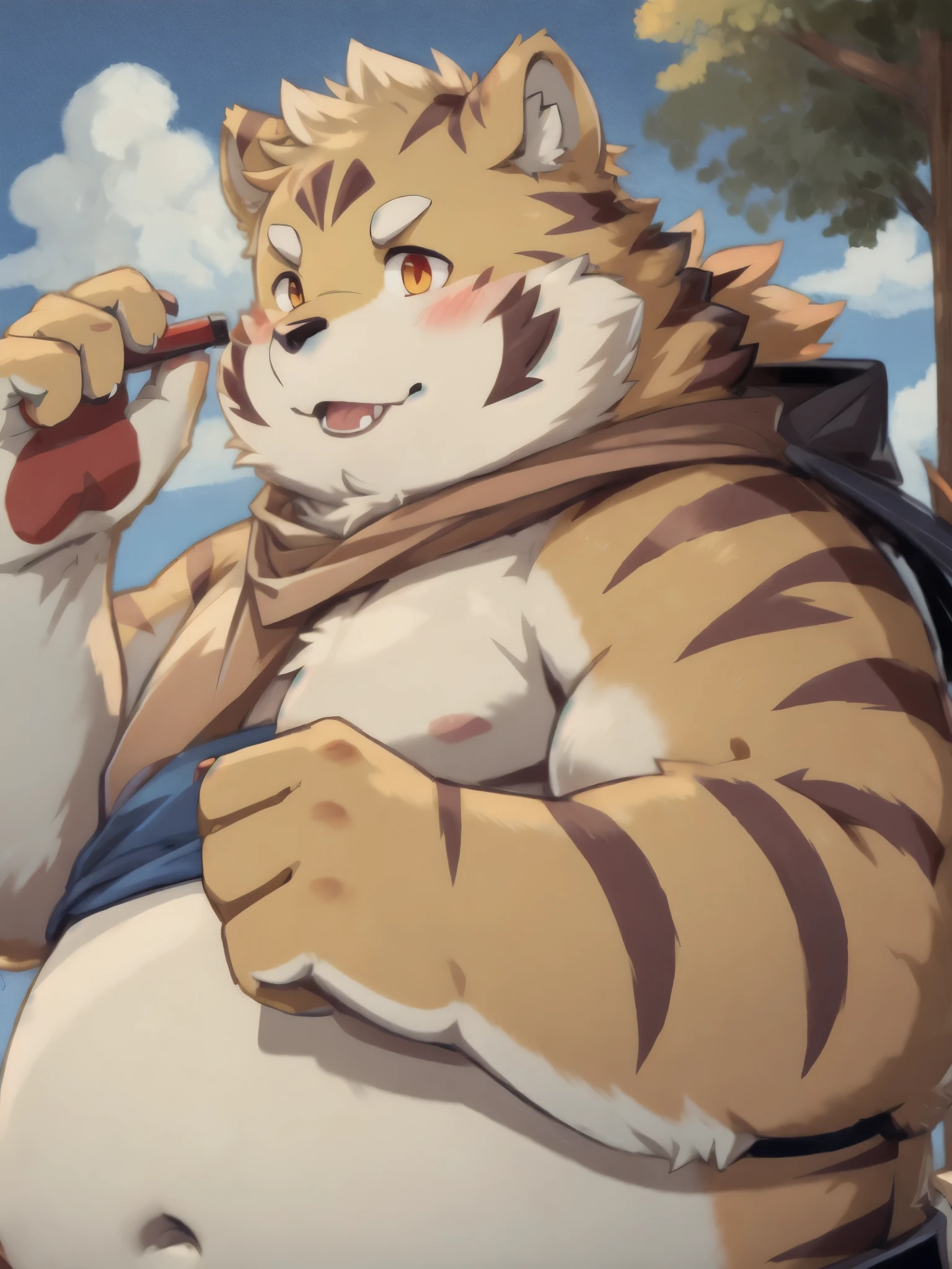 (masterpiece, best quality:1.2), fanqiuhu，furry，overweight