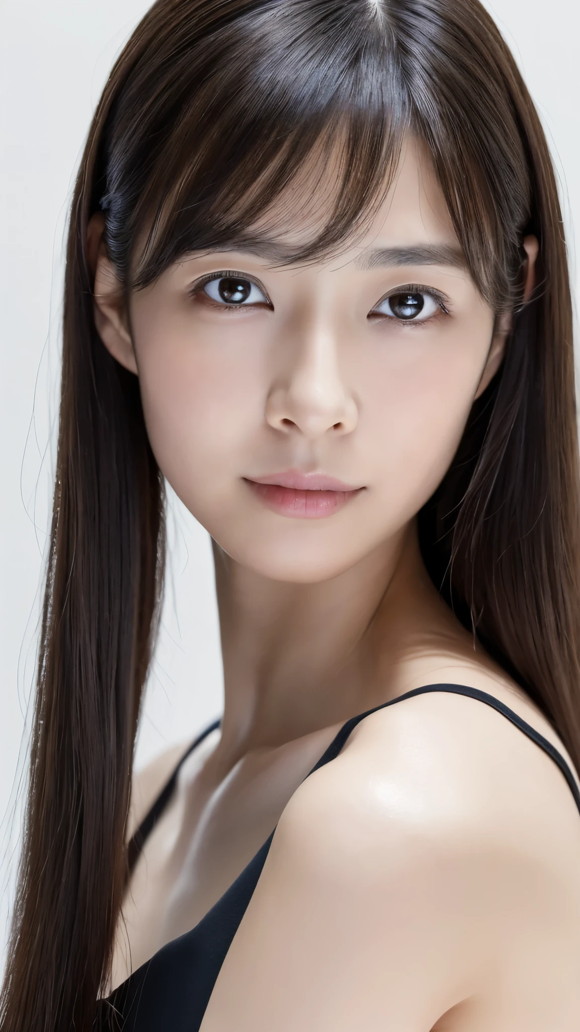 ((top quality, 8k, masterpiece: 1.3)), Sharp Focus: 1.2, Perfect figure, pretty woman: 1.4, slender abs: 1.2, ((dark brown hair, small breasts: 1.4)), swimsuit, urban area: 1.2, highly detailed face and skin texture, detailed eyes, double eyelids
