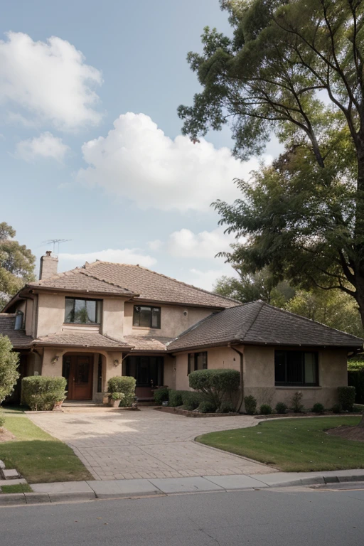 The view of the house on the right is a sketch of trees and a gentle breeze

