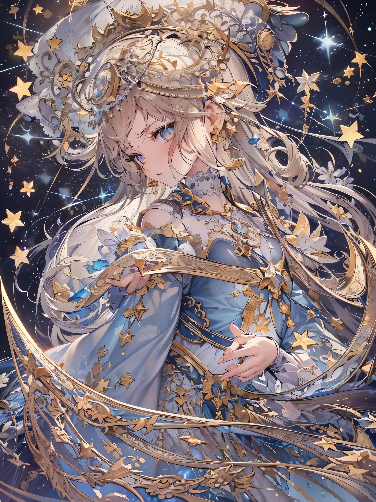 ((highest quality)),(Ultra-high resolution),(Very detailed),(Detailed Description),((The best CG)),(A masterpiece),Ultra-detailed art,Amazing drawing art,(Art with precise detail:1.5), (star:1.5),(Sharpness:1.6),