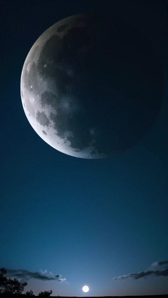 Night Sky、darkness、Big full moon in the middle、There is no one here