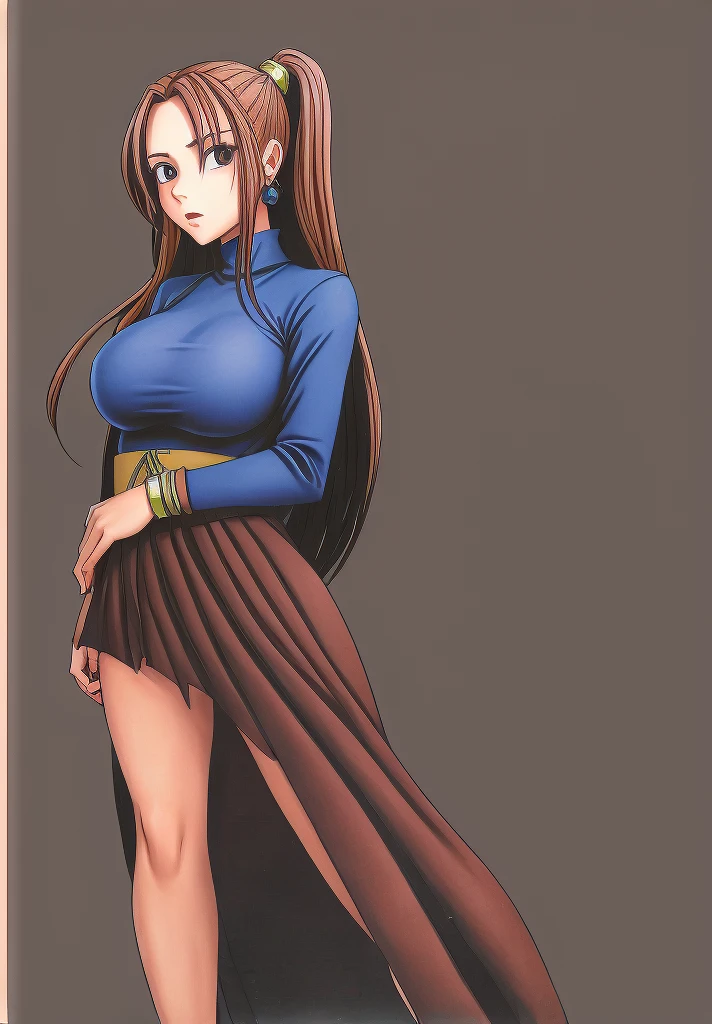 Jessica with big breasts and beautiful legs is standing。