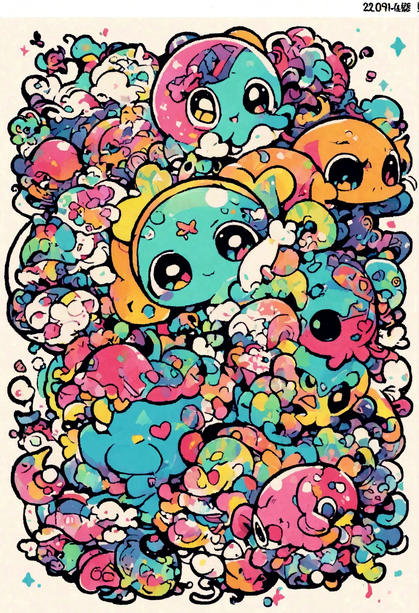 Prompt: graffiti,Sticker design, octopus shape, 2D, vintage, line art, white border
 full picture, high resolution high contrast