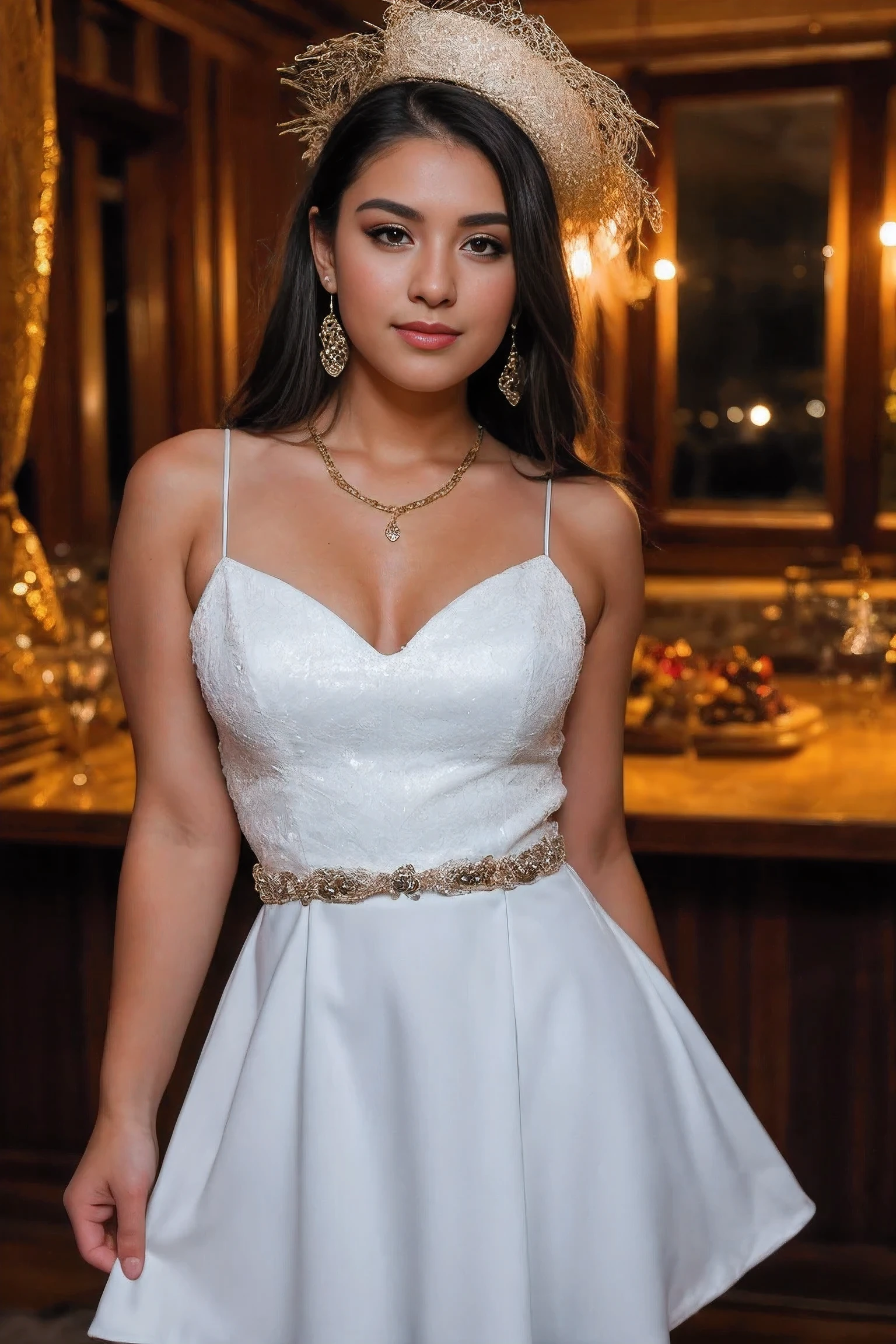 8k uh, DSLR, High quality , raw photos, Realistic photography , Fujifilm XT3, Canon R5, Beautiful Female ,dress , party