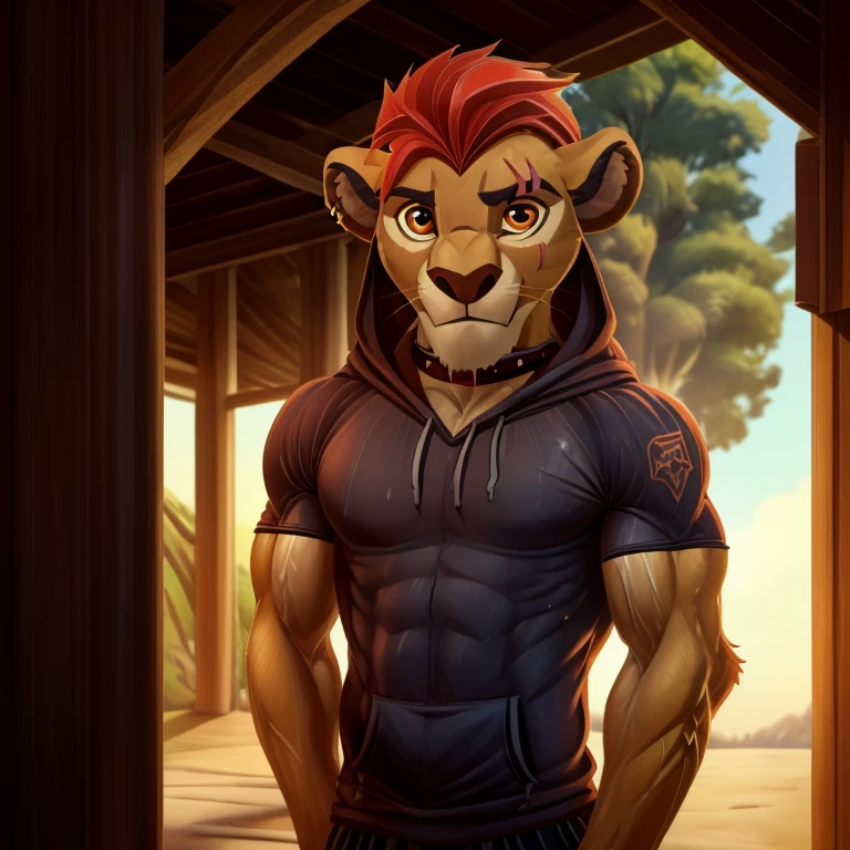 a high resolution, (((masterpiece))), 8K, excellent lighting, detailed face and body,4K, a high resolution, Best quality, masterpiece, Perfect colors, perfect shadows, Ideal lighting,.,шортыmasterpiece, detailed, beautiful digital art, masterpiece, 4K, small parts, Anthro, a lion, What, male, ((male род)), good quality anatomy, ((beautiful eyes)), Red Mane, ((beautiful hands, detailed hands)), (I look at the viewer), I look at the viewer, whole body, anime style, from NOMMZ, by Heichel, Oyuki Benten.The collar is worn around the neck. , Member, big tail, blushing, Slim, болишой Member,, soft shading, perfect anatomy, Ideal lighting, perfect focus, Bright, 1 boy, fluffy, fluffy кот, Anthroпоморфный, male, scales in tone, very big,Soft fur, detailed body, .очень high,slender, full length, there is fur,, pumped up, Slim,, , muscular, in the room, , ,submission, , high, , full length, very big рост, ,visible abs, очень pumped up, , standing, ,sweaty，Especially a lot of scars:2，Lots of scars,,afraid of the owner, boy 18 years old, very pumped up, obedient whore, broken,musculature, , personal slave, gay, a fag, kion pet, ,Slim, very Slim, very thin waist, Cute, muscular, fluffy hair, Suffocates, the collar is very tight, pain, ,очень pumped up,wants to please the viewer , очень pumped up,очень pumped up, Dominant, Very Close to the Viewer, worth it, очень pumped up, очень pumped up, Dominant,очень pumped up, , very strong，muscle,, in shorts,, Apparel, cum right in my panties, macro growth, болишой Member,shows butt,Cozy atmosphere,,inflection, painшие бицепсы,vest. (Detailed eyes). , bulge, sinewy muscles.,,(seductive face: 1.2), ideal male body.male genitalia, (perfect genitalia), ((genitalia)).(turning away from the viewer):1.Back muscles,
