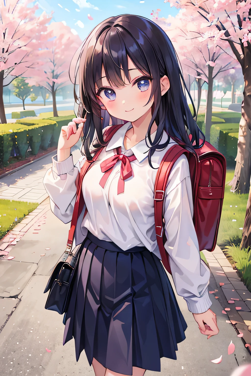 highest quality、High resolution、Detailed Background、(Detailed eyes:1.2)、10 year old beautiful girl、(Highly detailed face:1.4)、Huge breasts、Cute hair color、Cute hairstyle、
Carrying your backpack tightly、Walking energetically with small steps、
Holding hands with friends、While smiling and chatting、Cherry blossom petals fluttering、Going to school happily、
So cute!、It's soothing to watch.、
The way to school、A moment of fun、
Of girls with exciting hearts、A scene of friendship、
I can't help but smile、Such a day々In the scenery、
Watching over your little back makes me feel kind、
Because we wish for a childlike innocence and healthy growth、
The designs of stylish and clean-looking T-shirts and polo shirts decorated with frills and ribbons are intended to help people improve their lives.、Skirts and culottes are suitable、Jackets and cardigans are recommended、
The design is decorated with ribbons and lace for a cute look.、Sneakers or flat shoes are recommended