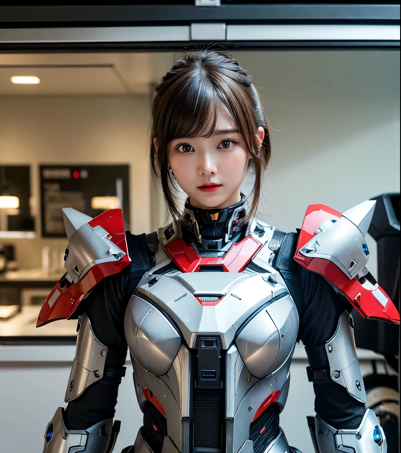  Super detailed, advanced details, high quality,  High resolution, 1080p, hard disk, beautiful,(war machine),Armor War,(Rocket Missile)Capture the big picture,beautiful,Mecha cyborg girl,battle mode,Mecha body girl,She is wearing a futuristic war machine weapon mecha