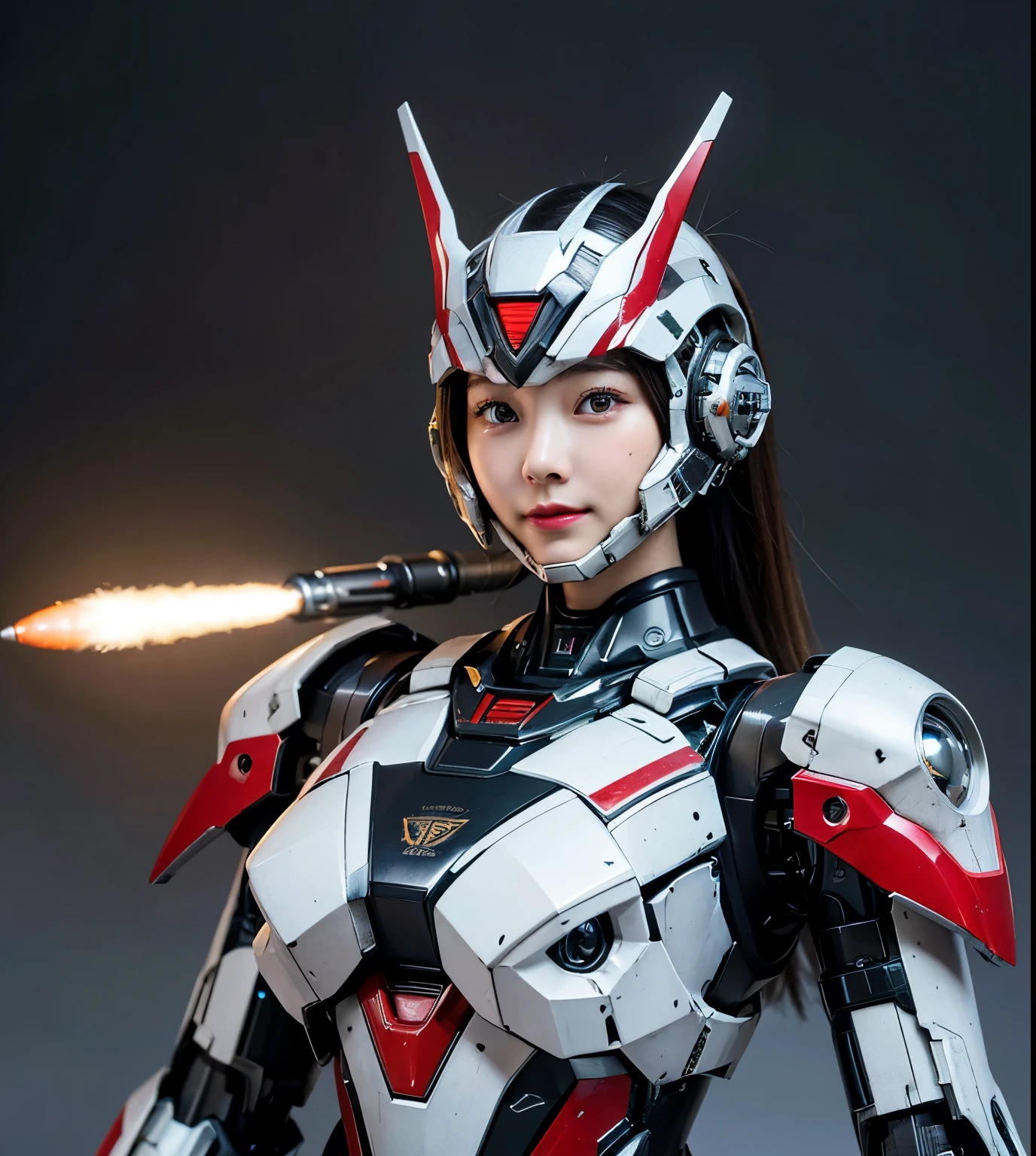Super detailed, advanced details, high quality, High resolution, 1080p, hard disk, beautiful,(war machine),Armor War,(Rocket Missile)Capture the big picture,beautiful,Mecha cyborg girl,battle mode,Mecha body girl,She is wearing a futuristic war machine weapon mecha