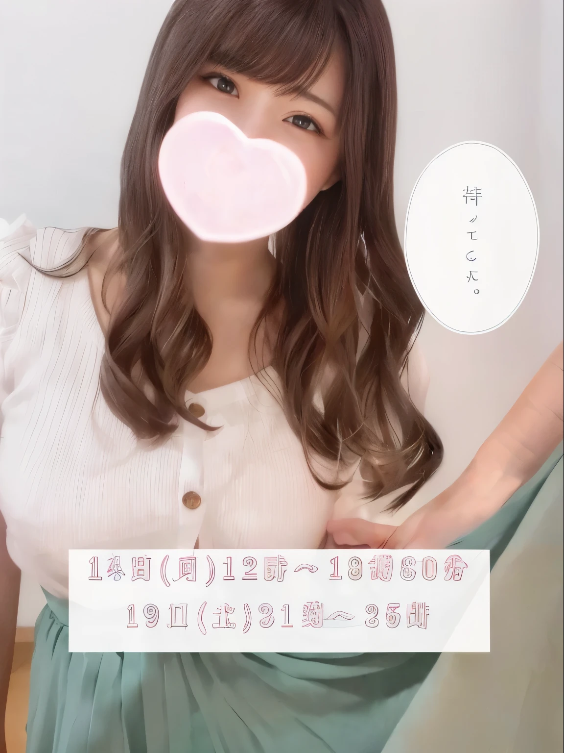 Japanese、woman、Heart symbol removal
