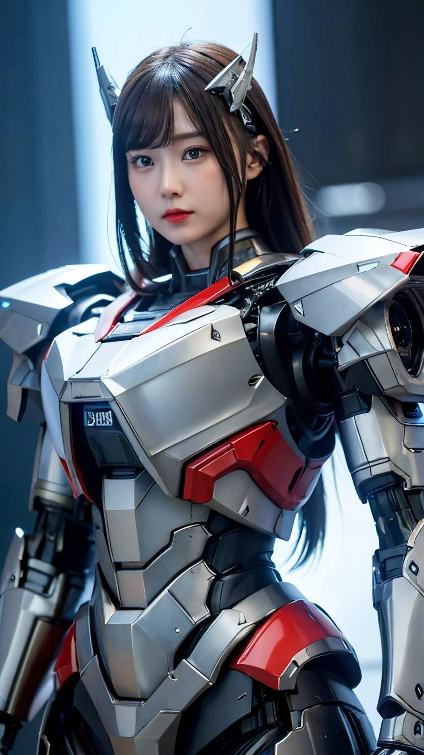 Super detailed, advanced details, high quality, High resolution, 1080p, hard disk, beautiful,(war machine),Armor War,(Missile)Capture the big picture,beautiful,Mecha cyborg girl,battle mode,Mecha body girl,She is wearing a futuristic war machine weapon mecha