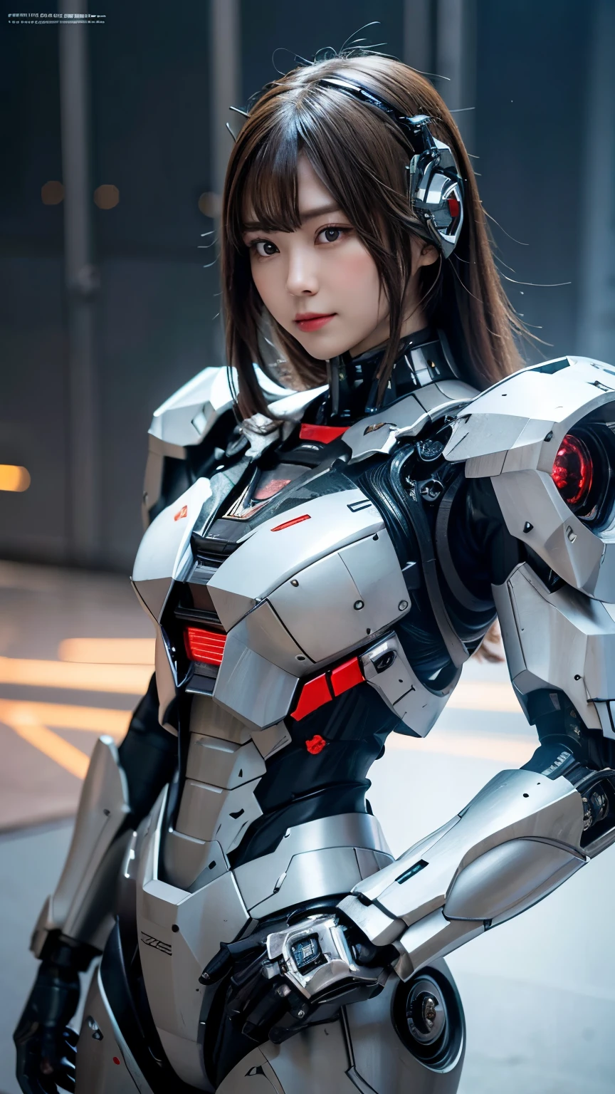 Super detailed, advanced details, high quality, High resolution, 1080p, hard disk, beautiful,(war machine),Armor War,(Missile)Capture the big picture,beautiful,Mecha cyborg girl,battle mode,Mecha body girl,She is wearing a futuristic war machine weapon mecha,A powerful cyborg woman, sleek and futuristic, with advanced mechanical augmentations that enhance her strength and capabilities.