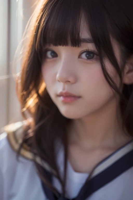 (((Full body:1.5)))、Close up portrait of a girl in a sailor's uniform, Jiyun Choi, Around 19 years old, Yoshitomo Nara, Junko Enoshima, akiko takase, Yunling, 27 years old, Aoi Ogata, old photograph, 28 years old, 29-year-old, old yearbook photo