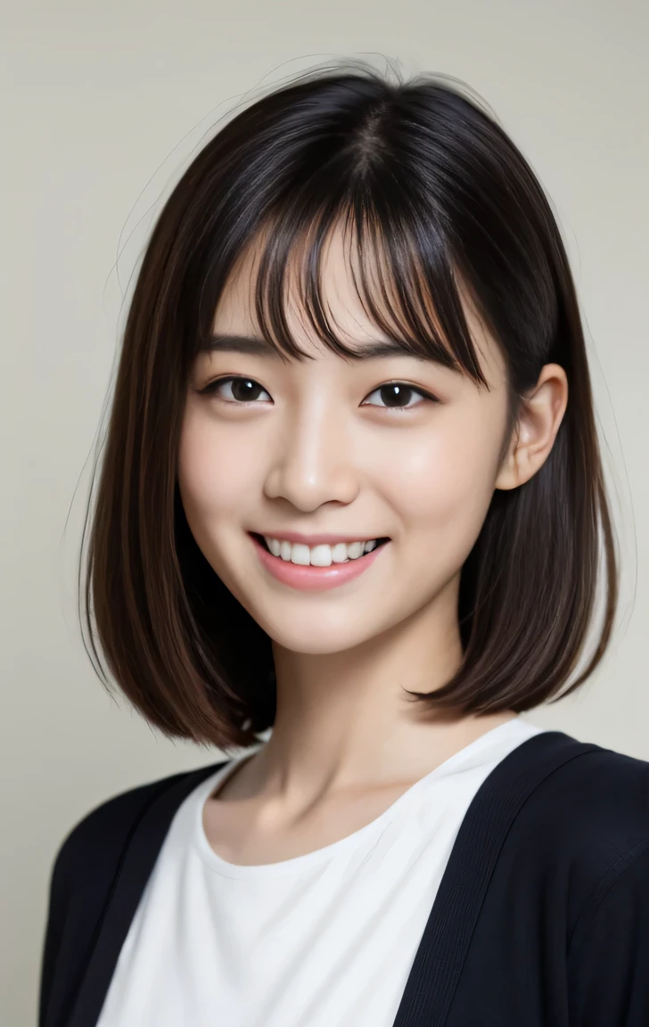 14years japanese girl、cute smile at the viewer, (arms at sides:1.2), standing straight, Short-cut hairstyles 、、summer School Building、Skinny Legs、Extraordinary beauty、Cute face、The best smile、Cute smile、frontage、slender、Schools、 (Raw foto:1.2), (Photorealsitic:1.4), a beautiful detailed girl, extremely detailed eye and face, beatiful detailed eyes, huge filesize, hight resolution, ighly detailed, top-quality, masterpiece, ((Japanese girls' high school uniform:0.0)), ighly detailed, nffsw, 8k wallpaper, magnifica, finely detail, top-quality, (Highly detailed ticker short sleeves uniform:0.0)、 Light on the Face、light、 tanktop, crop top, cute pink bra,