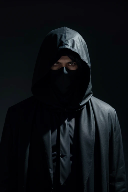 one person dark background, dark faceless people, dark, and shadows covering the face, surreal, dark camouflaged figure, very dark background, mysterious man, obscured, black cloak hidden in shadows, camouflaged, dark background, a dark mysterious figure in a black suit, dramatic lighting, high contrast, moody atmosphere, cinematic, dramatic pose, strong and serious expression, monochrome, noir style , no face