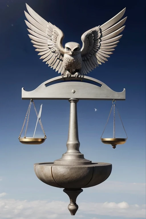 Dessine moi un symbole de justice et en mettant deux balances et une chouette