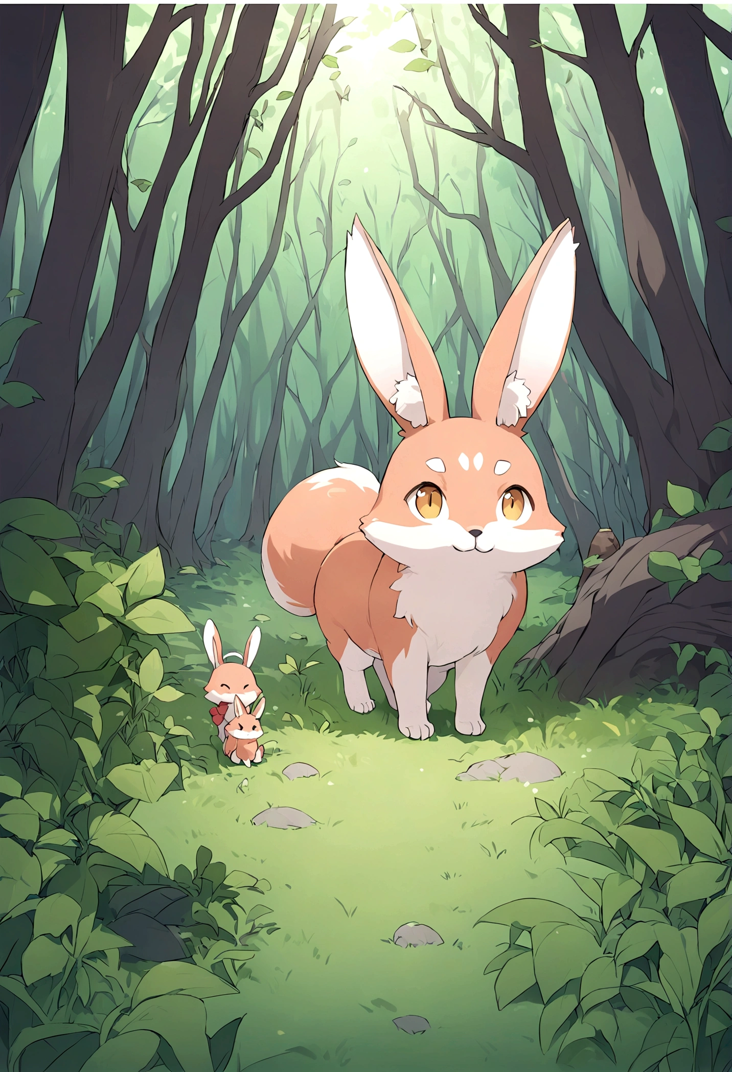 The Fox and the Rabbit
Once upon a time, in a dense, green forest, there lived a smart fox named Fifi and a shy rabbit named Bino.