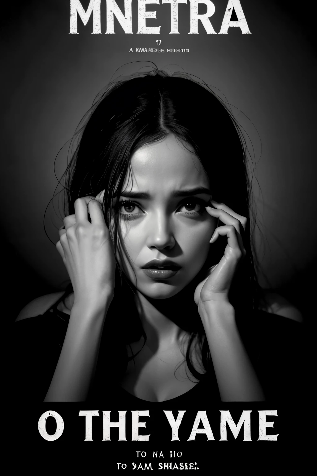 Crie uma capa de uma hq de terror e suspense. Com o texto O CONTO, com fontes manuscritas

