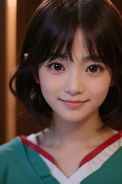 1 person, 12age, Japanese beautiful girl idol,A shy smile、