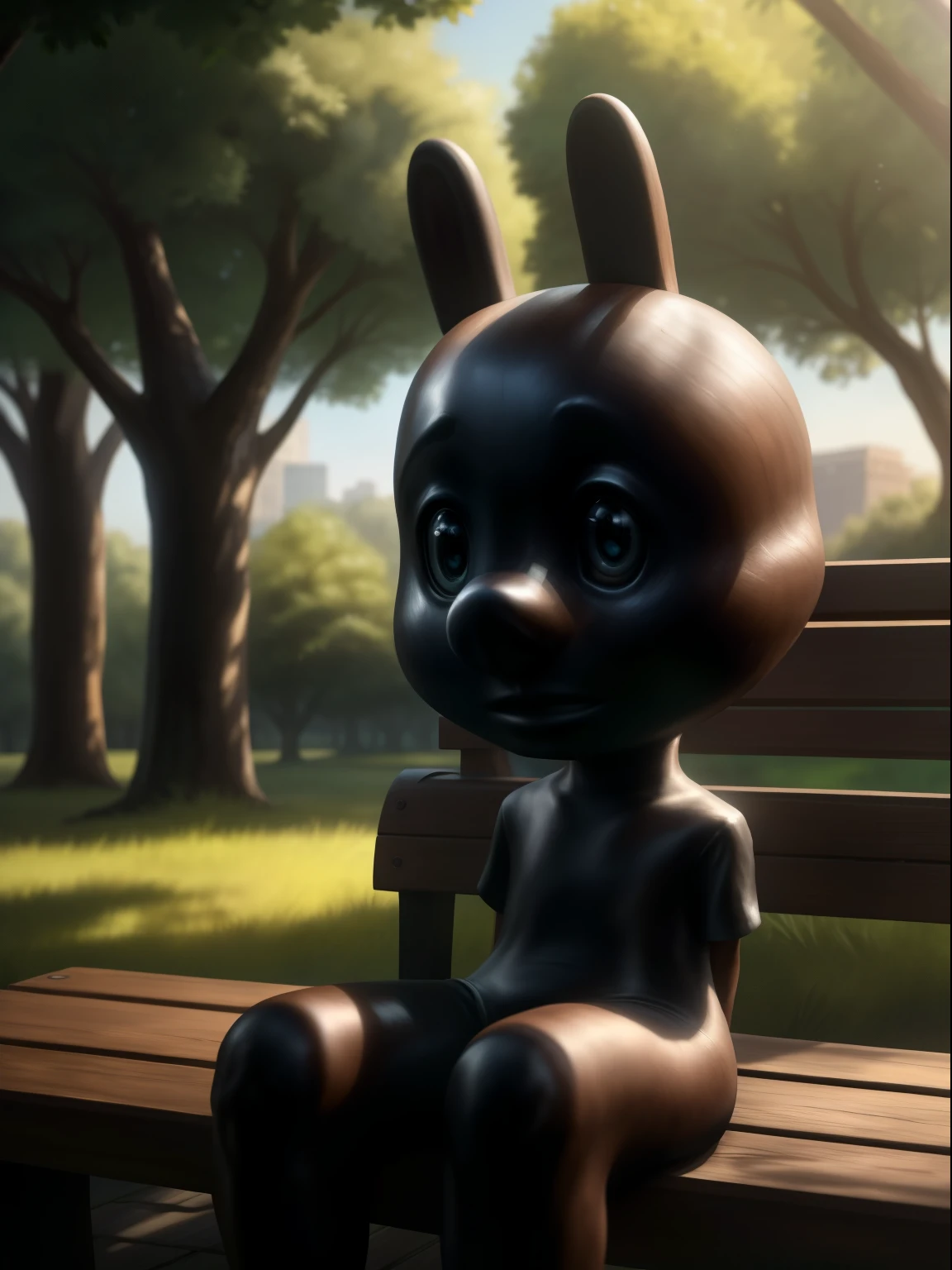 oswald, 1boy, beautiful detailed eyes, beautiful detailed lips, extremely detailed face, longeyeslashes, light brown hair, sitting on a bench, in a park, warm lighting, oil painting, muted colors, cinematic, (best quality,4k,8k,highres,masterpiece:1.2),ultra-detailed,(realistic,photorealistic,photo-realistic:1.37),high quality details,detailed environment