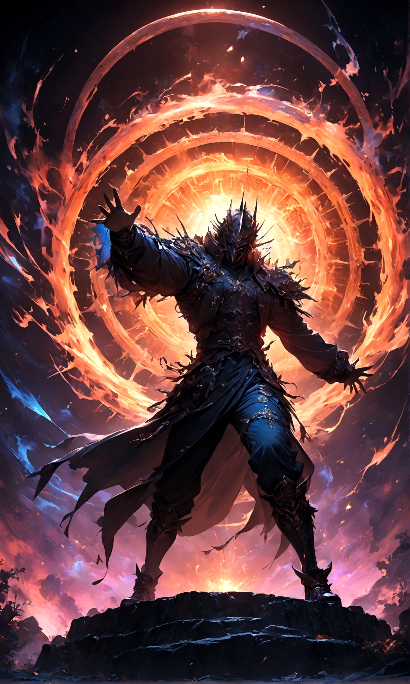 1 male,valuable,Chainsaw Man,Intricate details,,Decadent,artwork,rendering,Dynamic pose,(masterpiece:1.3),(highest quality:1.4),(Very detailed:1.5),High resolution,Very detailed,unity 8k wallpaper,Dark fantasy,Glare,