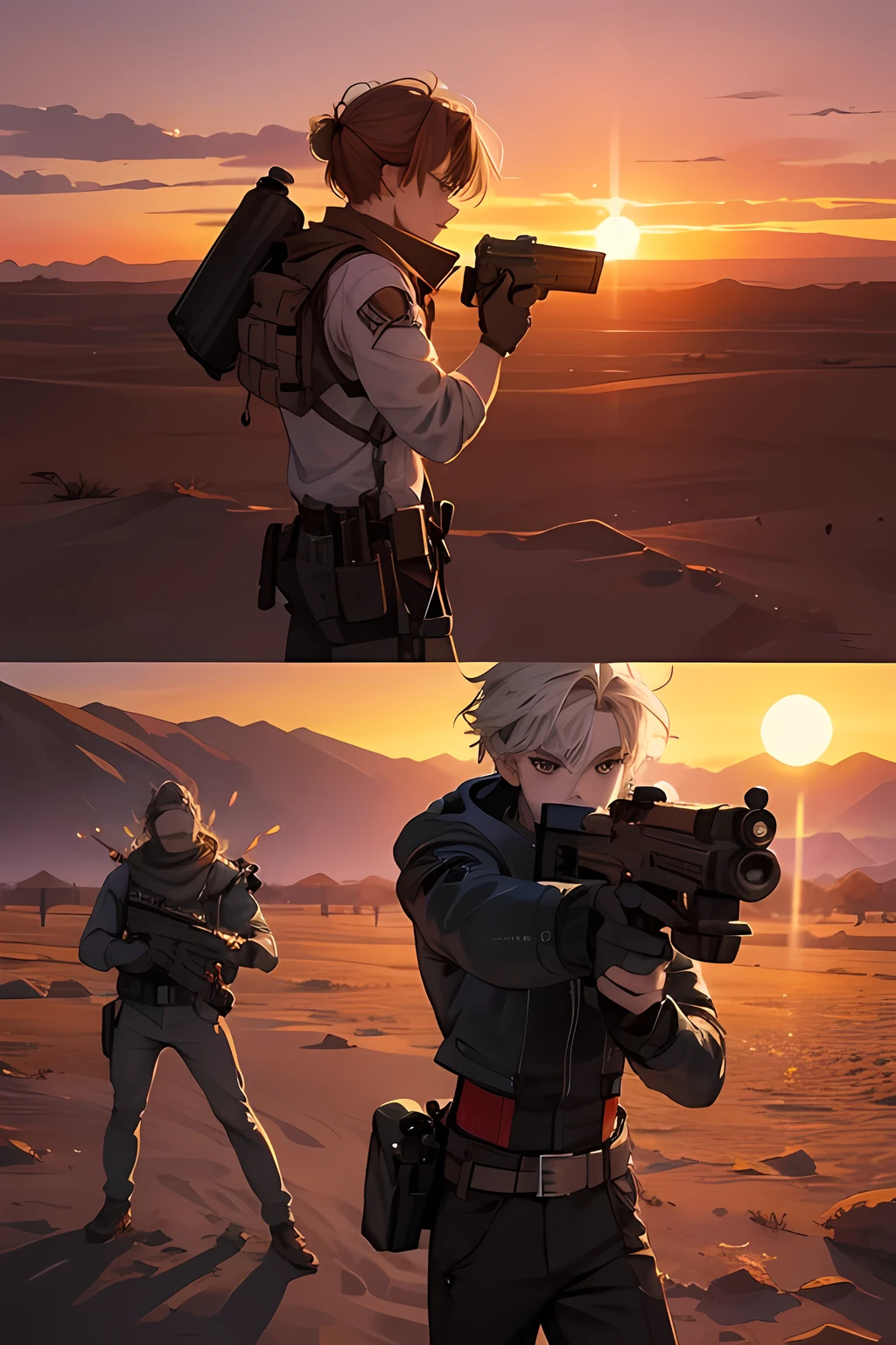 Scientists Connect 16 Mini Brains Made of Human Tissue to Create a "Living Computer".   Two gunslingers duel. Desert sunset