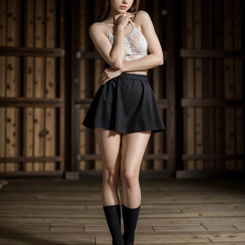 Kasumi, brown eyes, (best quality, ultra-detailed), (realistic:1.37), beautiful and detailed face, ultra-realistic texture, delicate face, delicate body, red lipstick, bright colors. High definition, 8K, well defined legs