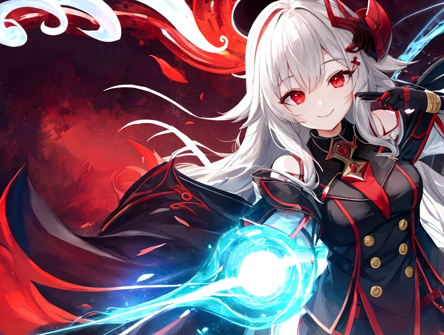 Red eyes smile piece