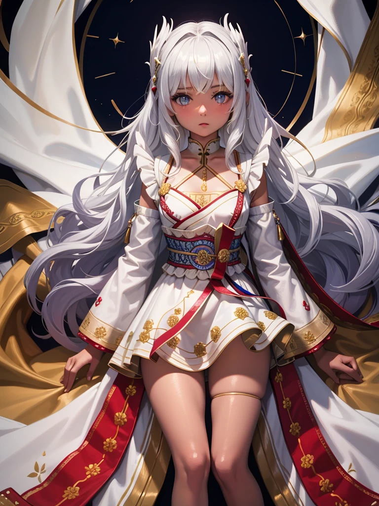 Highest quality、high quality、、Brightly embroidered ethnic costumes from Central Asia and the Caspian Sea region、Girl of the bride、grassland、