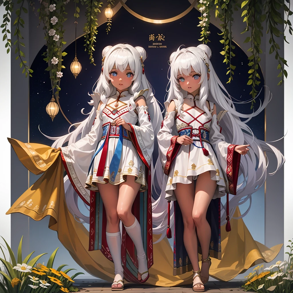 Highest quality、high quality、10 years old、Brightly embroidered ethnic costumes from Central Asia and the Caspian Sea region、Girl of the bride、grassland、